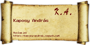 Kaposy András névjegykártya
