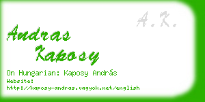 andras kaposy business card