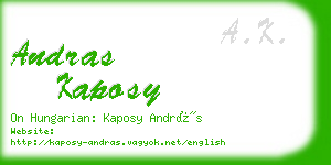 andras kaposy business card